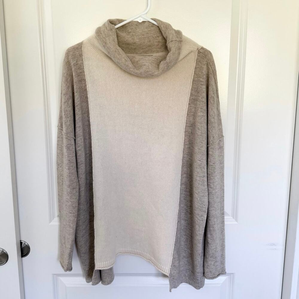 Mantovani Studio Wool Cashmere Cowl Neck Sweater Beige Cream Large